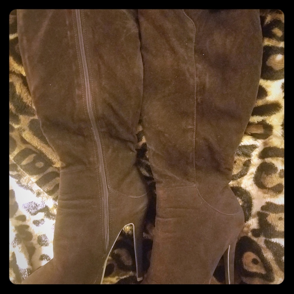 VENUS Chocolate Brown (faux) suede stiletto boots
